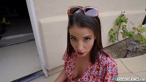 Big tits brunette banged in home POV