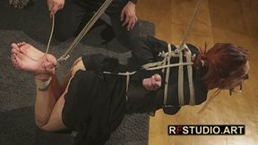 Daria - New Model in Rope Bondage, Mouth Spreader and Sexy Bastinado (FULL HD MP4)