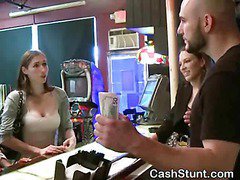 Amateur Girl Flashing Big Titties In A Bar For Cash