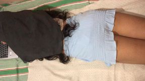 Young Hijabi Girl&#039;s Private Moment on Bed - Webcam Capture