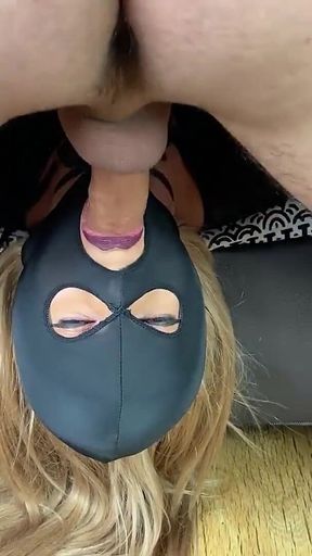 Slut with Mask & Stockings. Face Fuck Deep Throat Fuck Cum in Mouth Blowjob Handjob - Adeline Murphy