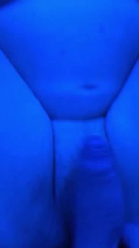 Trans boy plays with thick cock in a solo scene