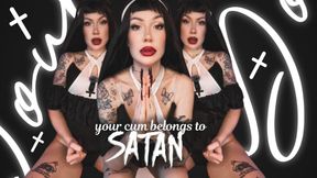 Your cum belongs to Satan - femdom pov - religious - satanic - goddess worship - super villain - JOI - Cosplay - demonic Nun - brunette - goth girl
