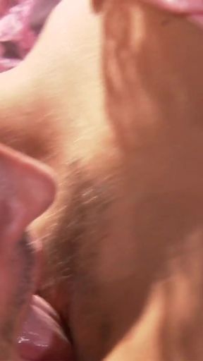 Powerful moment from "A blonde waitress with big boobs gets a pussy cumshot after"