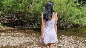 Outdoor Nude Gaping My Pussy and Peeing