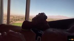 Stroking Big Dick with a View