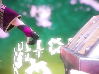 Kuki Shinobu gets caught by Lawachurl and gets screwed hard - Genshin Impact