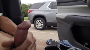 Risky public jerk and cum