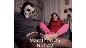 Watch my face as i drain the second nut of 5! Milf with glasses and muscly footboy, Footjob marathon 25, orgasm 2 of 5, milf feet, cucks pov