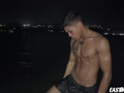 Muscle Latino boy Lucian Reed shows off his hot body