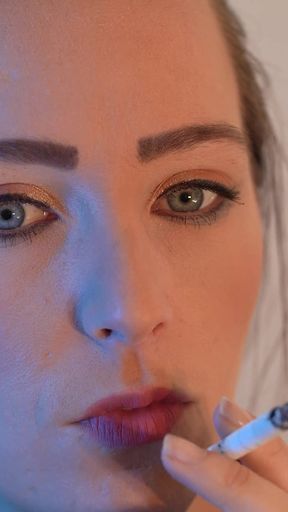 Sensual Close up Smoking with Petite Girl