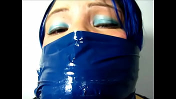 Layla Makes Herself Another Cruel, Tight and Massive Gag with 18 Layers of Tape!