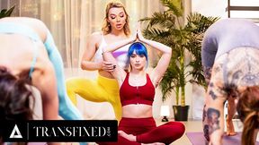 Trans - Trans Yoga Teacher Emma Rose Gets CAUGHT Fucking Jewelz Blu In A PUBLIC YOGA CLASS!