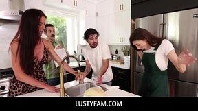LustyFam  - No Nut November Isn'_t Possible When Stepmom And Girlfriend Are Around