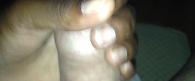 Wife stroking uncut cock