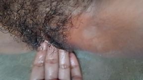 Desi 25-year-old horny village girl Geeta Bhabhi masturbation video, Geeta9905 unzipped the purple blouse and saari an