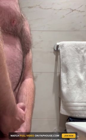 Hotel Bathroom Wank and Cum
