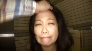 Big tits Japanese MILF Minako gangbanged in restroom