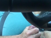 Cumming hard while driving