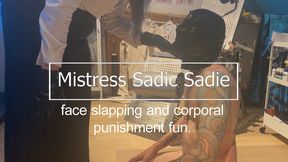 handing out face slaps to a slave who cant see them coming, funny AF!