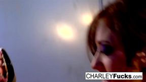 Charlie has some slippery and wet fun with sexy brunette Capri