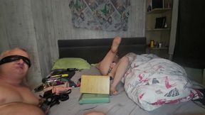 Cheating Wife Masturbating with a Stranger While Hubby Watching