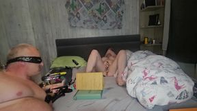 Cheating Wife Masturbating with a Stranger While Hubby Watching