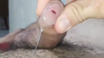 Electro-stim cock ring makes big dick cum hard