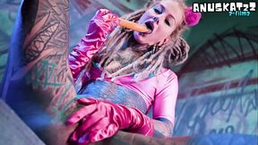 Tattoo slut solo DP with Toys &mdash;  Anal Masturbation & ATM