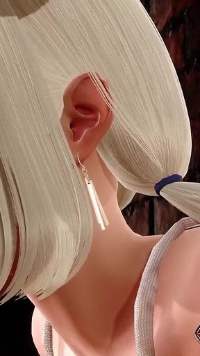 Christmas Blowjob with Sexy Blonde with Big Tits - Stuck in a Wall 3D Animation