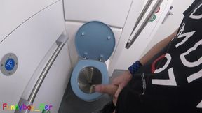 Gay Emo Jerks His Cock in the Comfort of the Train Toilet, but Before He Could Cum He Was Abruptly Interrupted