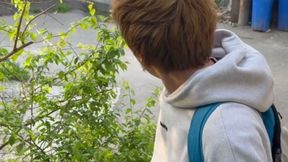 Straight Guy Gets Mone From a Stranger on the Street and Tries on Himself for the First Time First Part