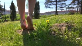 Redhead Ruslana In Lingerie Use Him As Footrest After Barefoot Walking