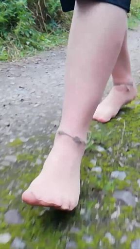 Nylon Feet Take a Walk in Nature