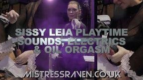 [1135] Sissy Leia Playtime Sounds Electrics and Oil Orgasm