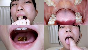 Hinano Iori - Showing inside cute girl's mouth, chewing gummy candys, sucking fingers, licking and sucking human doll, and chewing dried sardines - MOV 1080p