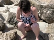 Pissing at a crowded spring break beach!