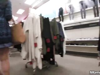 Curvaceous woman is about to get banged in the dressing room, after sucking a stranger's penis