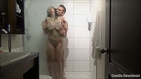Hotel Shower Sex With Hot Busty Young Stepmom Ends With A Facial Cumshot With Verified Amateurs