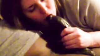 thick white chick gets man handled's a big black cock