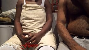 big ass black beauty getting face fucked before pussy fucked
