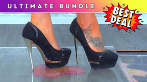 Crushing Your Cock & Balls Until They Pop Under My Plexi & Steel Heeled Platforms (247) - Ultimate Bundle - Extreme Trample Trampling Crush Foot Shoe