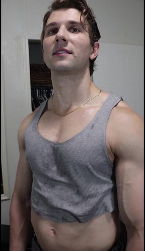 Adonis Beautiful Bodybuilder Boy Poses and Tries to Get You Workout