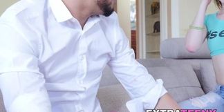EXTRA TEENY - Little babe Lanna Carter BBC fucked until a juicy facial