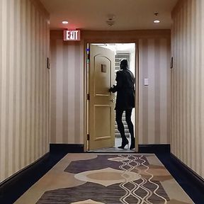 Vegas hotel hallway walk