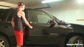 DaddysexFiles: Hung Eric Austyn works on his uncut dick with his new toy in the garage