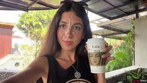 Cumwalking in Starbucks &#x2013; Public Toilet Blowjob with Coffee-Smeared Seed