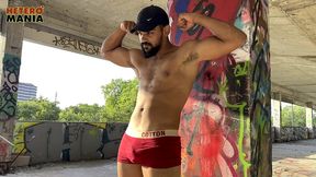 sweaty workout and jacking session with gabriel - heteromania