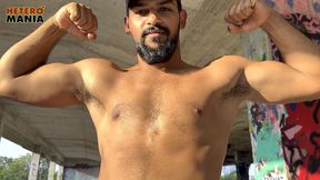 sweaty workout and jacking session with gabriel - heteromania