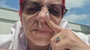 Massive Yellow Snot Nose Blow Into Tissue – Thick Runny Mucus All Over My Face & Hands